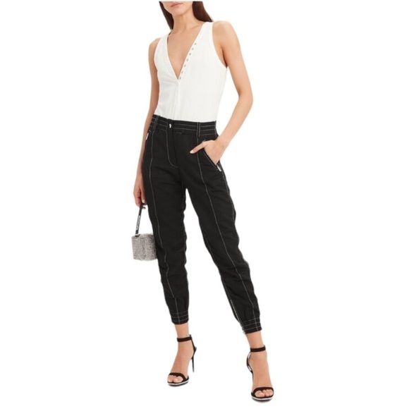 Derek Lam 10 Crosby - NWT Contrast Stitching Utility Joggers Trousers Sz 8 - Picture 1 of 12